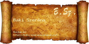 Baki Szeréna névjegykártya